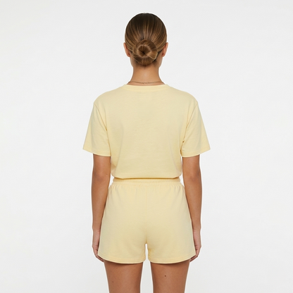 Loungewear Set Women's T-shirt and Drawstring Shorts Print