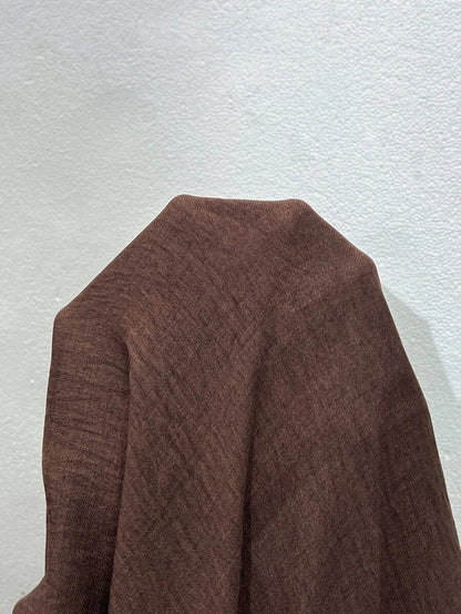 Lounesse Plus Size Casual Women 2 Pieces Set, Long Sleeve Outfit, Casual Women's Clothing Brown 2 Pieces Set, Ruffle Hem Outfit Casual Women 2 Pieces Set Long Sleeve Outfit