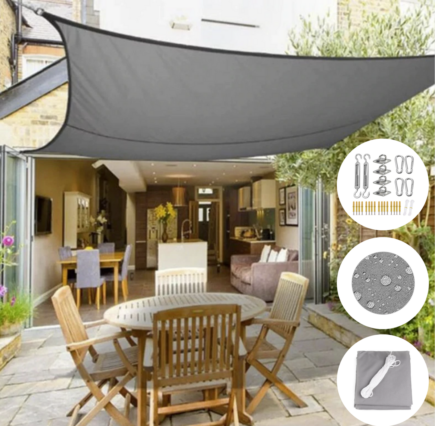 Luxury Shade Sail — Water-Repellent & UV-Resistant for Garden & Patio