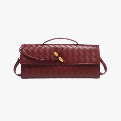 Handbag Women's Woven Leather Flap Closure