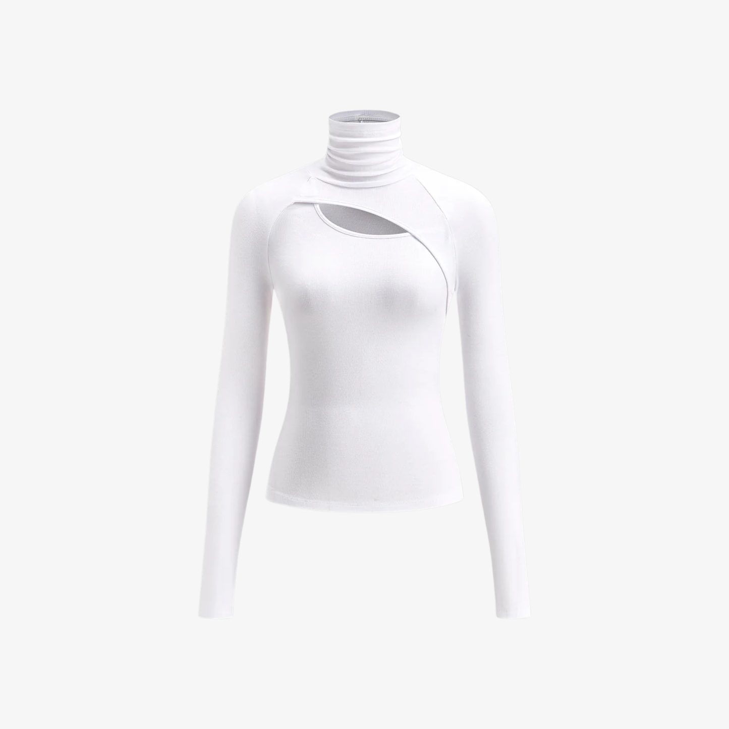 Long Sleeve Top Women’s High Neck Cut Out Detail
