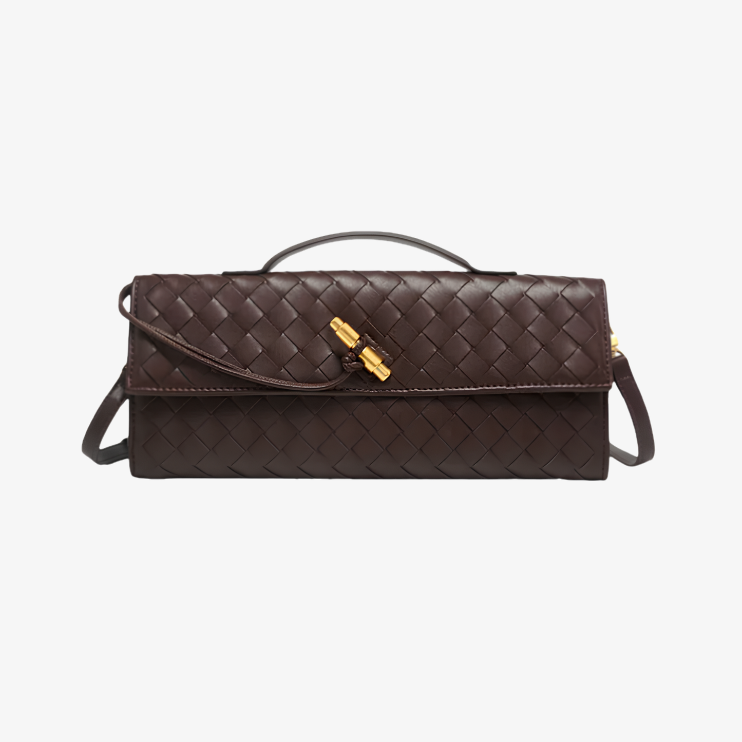 Handbag Women's Woven Leather Flap Closure