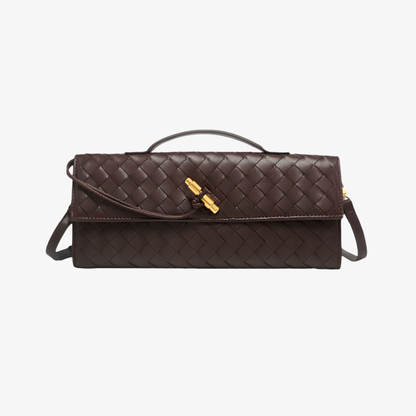 Handbag Women's Woven Leather Flap Closure