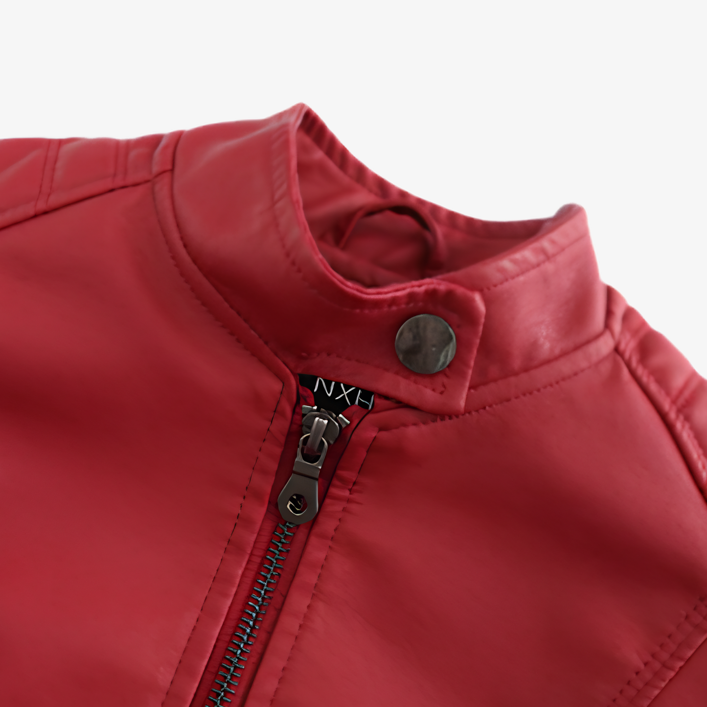 Jacket Women’s Faux Leather Zip Front Stand Collar
