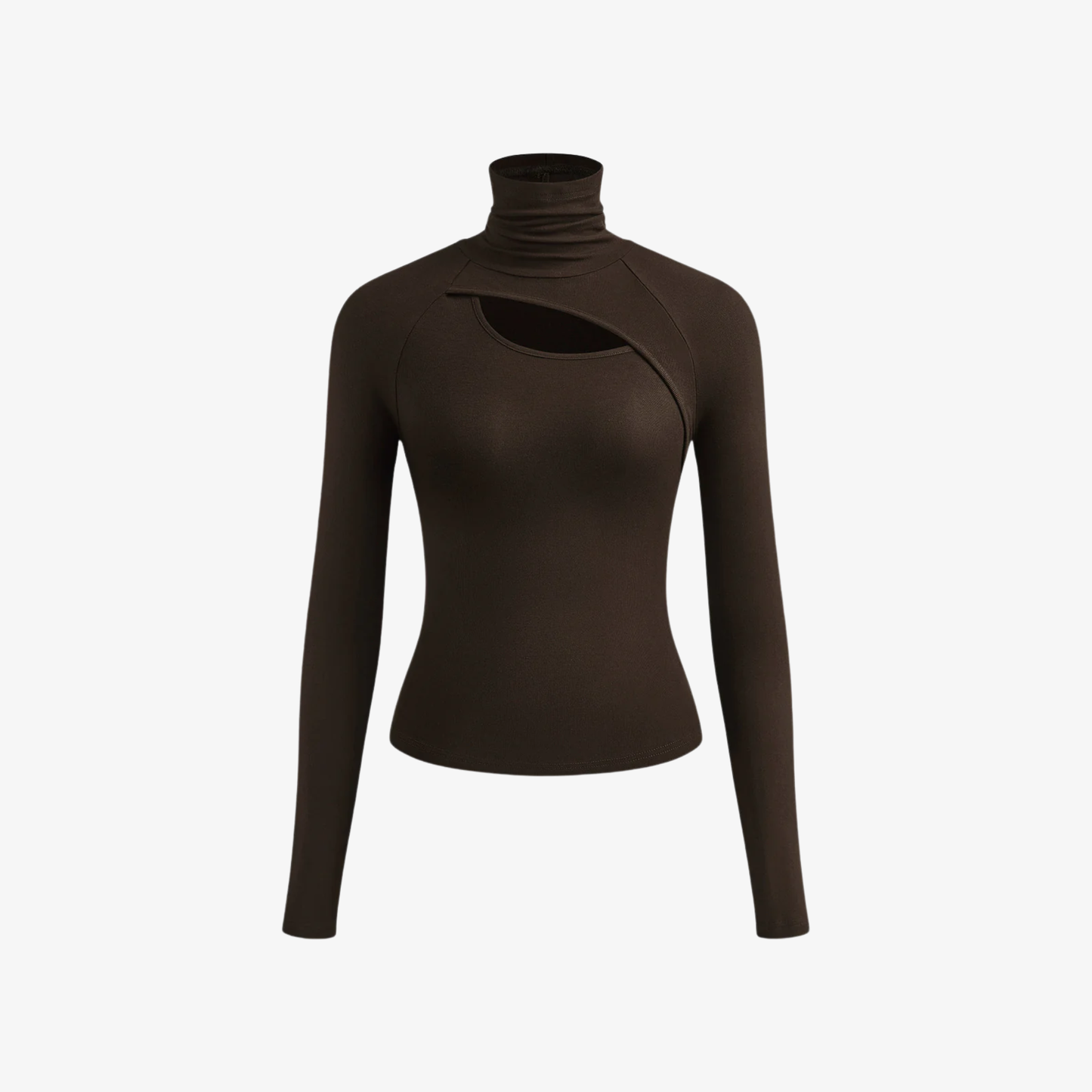 Long Sleeve Top Women’s High Neck Cut Out Detail