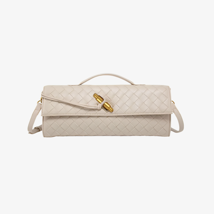Handbag Women's Woven Leather Flap Closure