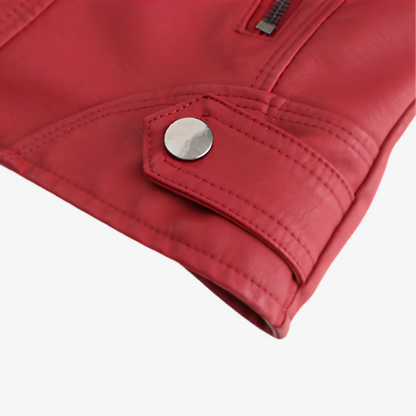 Jacket Women’s Faux Leather Zip Front Stand Collar