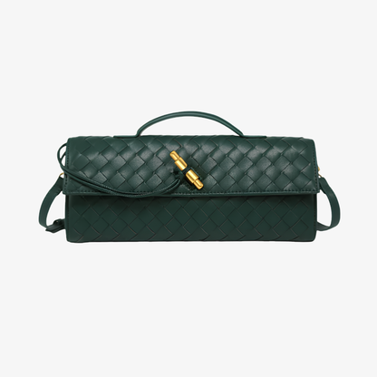 Handbag Women's Woven Leather Flap Closure