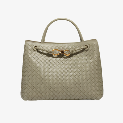 Handbag Women's Woven Leather Top Handle Crossbody Strap