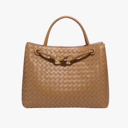 Handbag Women's Woven Leather Top Handle Crossbody Strap