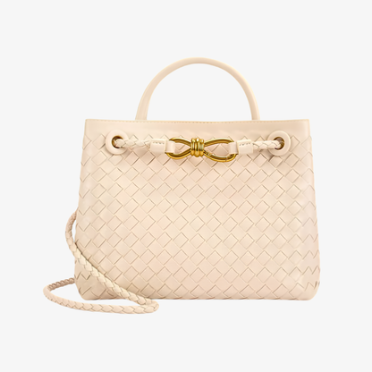 Handbag Women's Woven Leather Top Handle Crossbody Strap