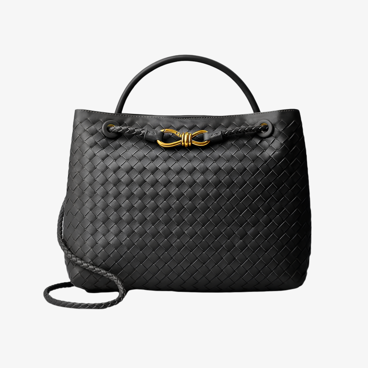 Handbag Women's Woven Leather Top Handle Crossbody Strap