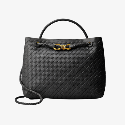 Handbag Women's Woven Leather Top Handle Crossbody Strap