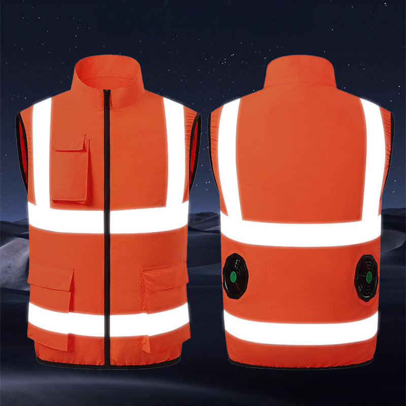 Cooling Vest with Fans and Reflective Stripes