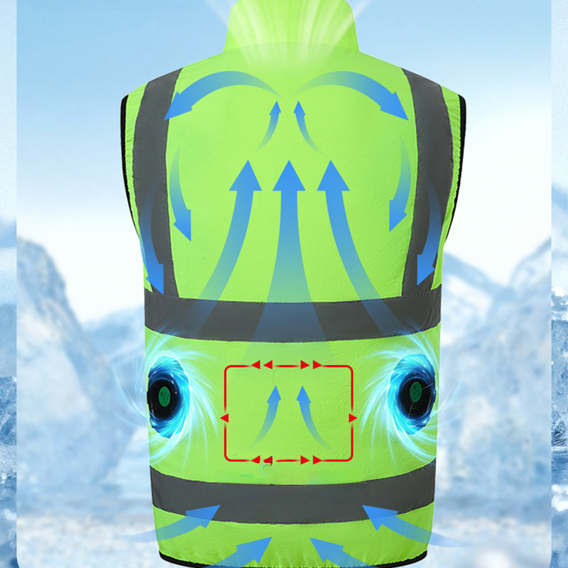 Cooling Vest with Fans and Reflective Stripes
