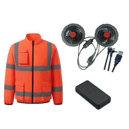 Cooling Vest with Fans and Reflective Stripes