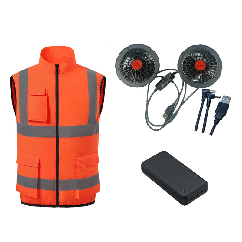 Cooling Vest with Fans and Reflective Stripes